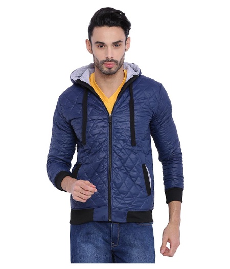 India Desire : Buy Campus Sutra Blue Nylon Quilted & Bomber Jacket At Rs 893 From Snapdeal [MRP Rs 2799]